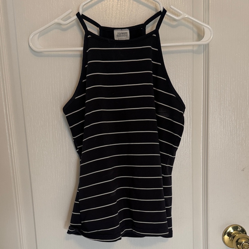Jacob Navy Blue and White Striped Tank Top